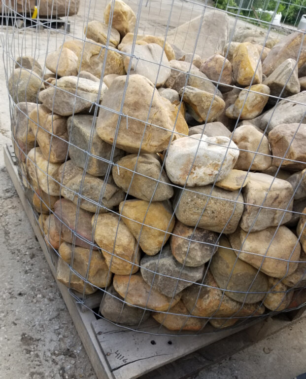 Basket of Select Creek brown and tan cobblestone