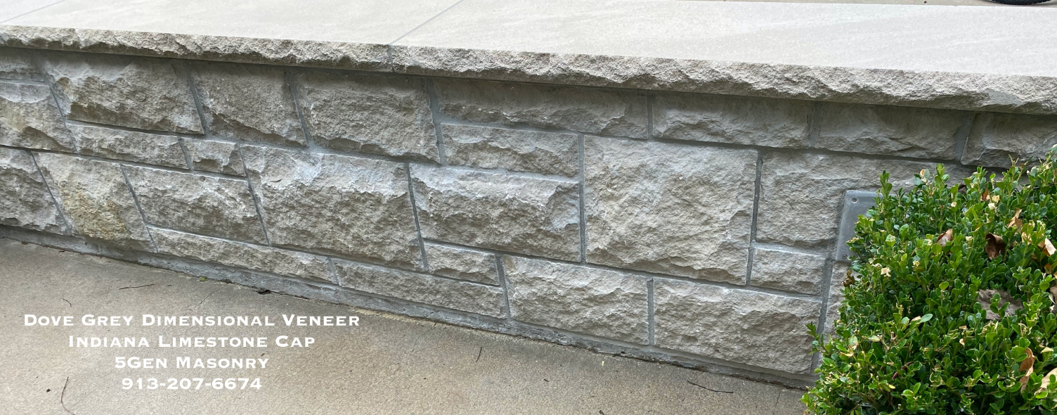 Close up of Dove Gray Dimensional Veneer Seat Wall